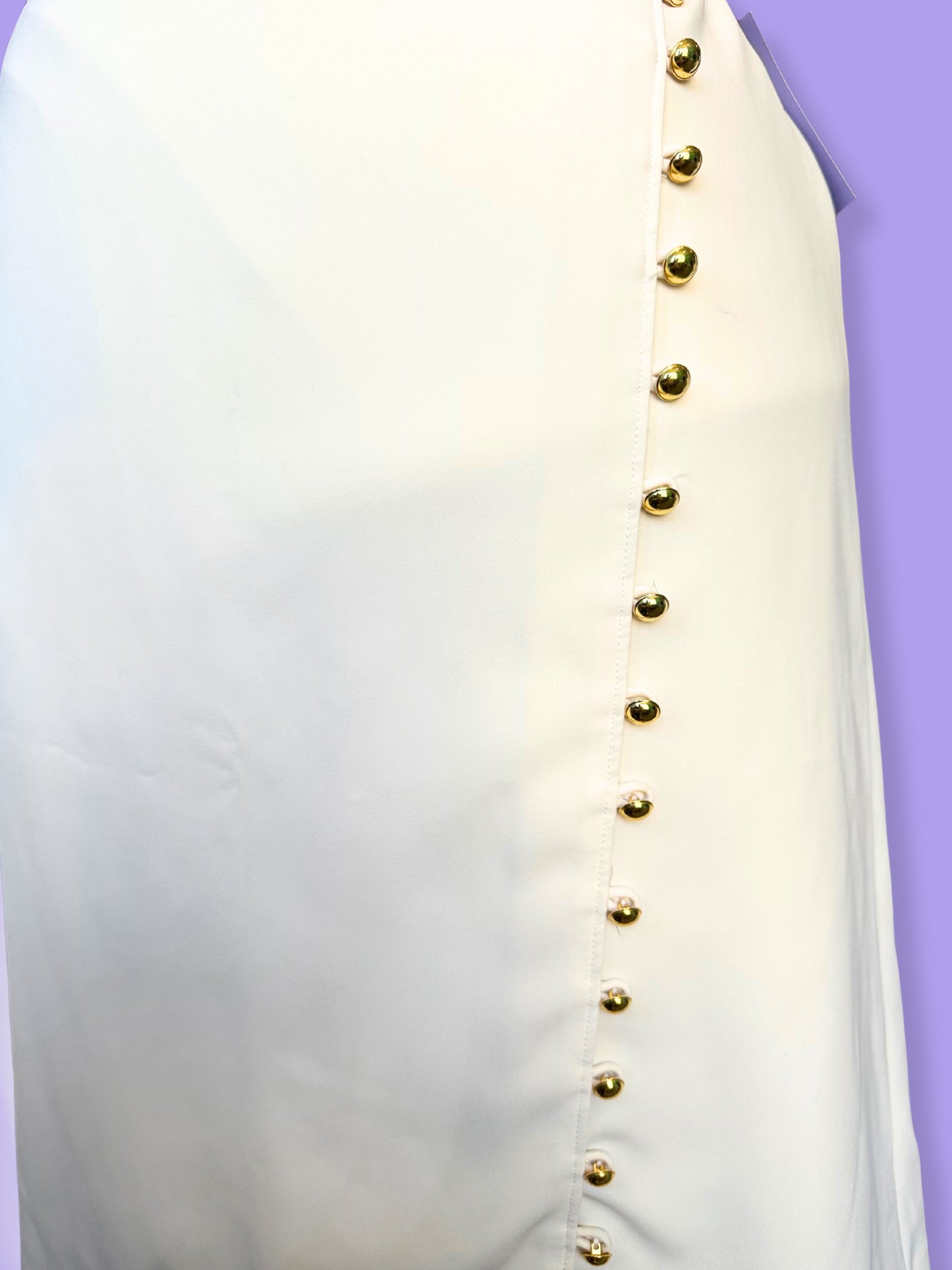 The Ivory Button Skirt