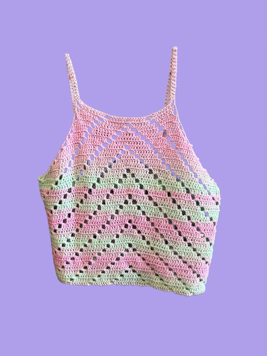 Stl Stitch Purple & Green Crochet Tank
