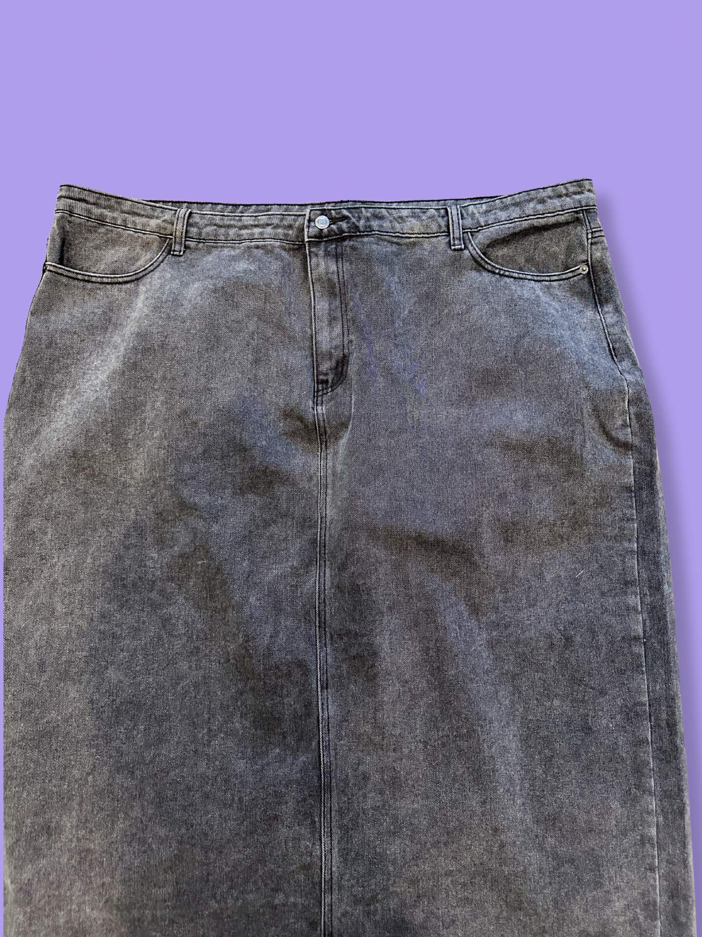 Dark Wash Denim Midi Skirt
