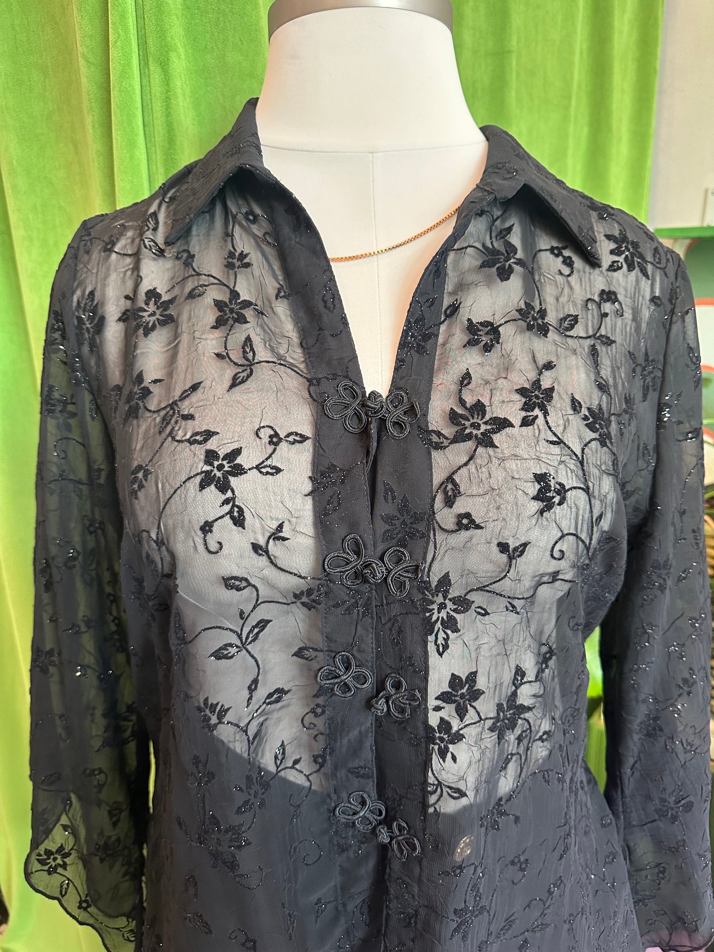Black Sheer Sparkle top