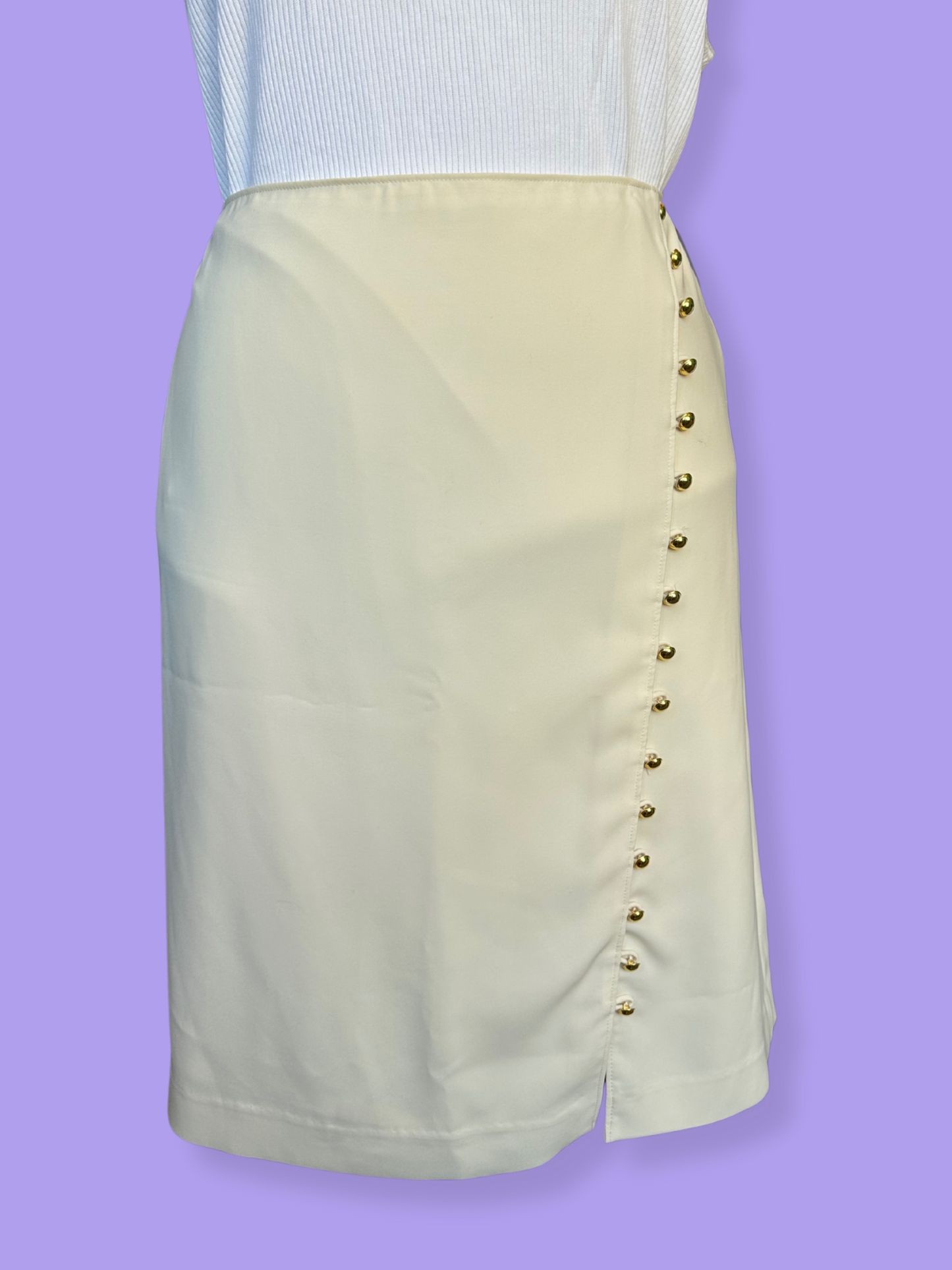 The Ivory Button Skirt