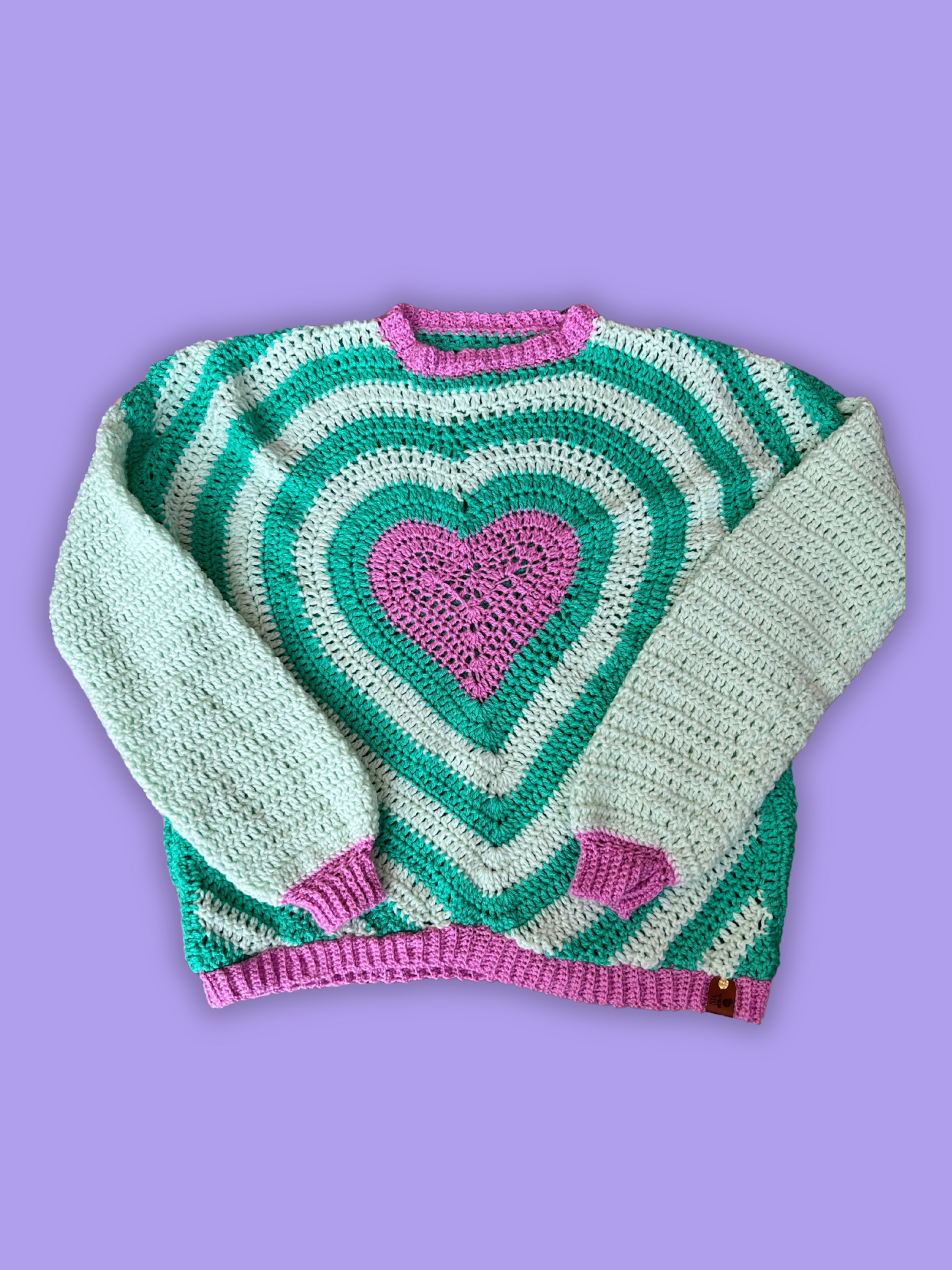STL Stitch Teal Heart Sweater