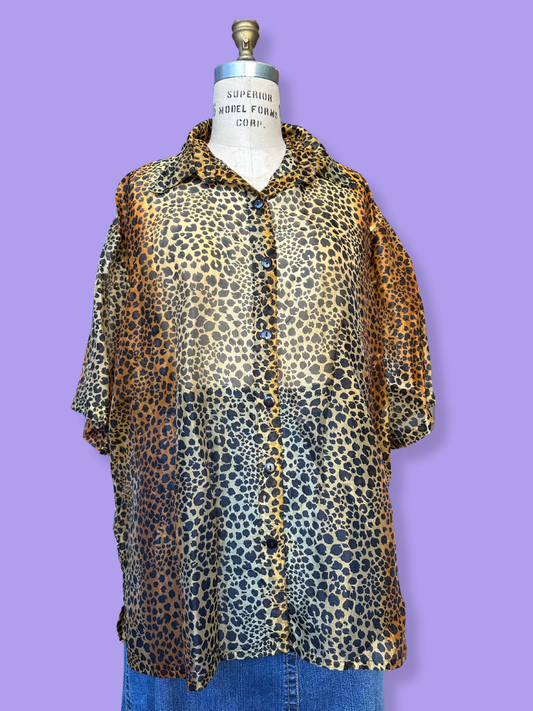 The Leopard Sheer Top