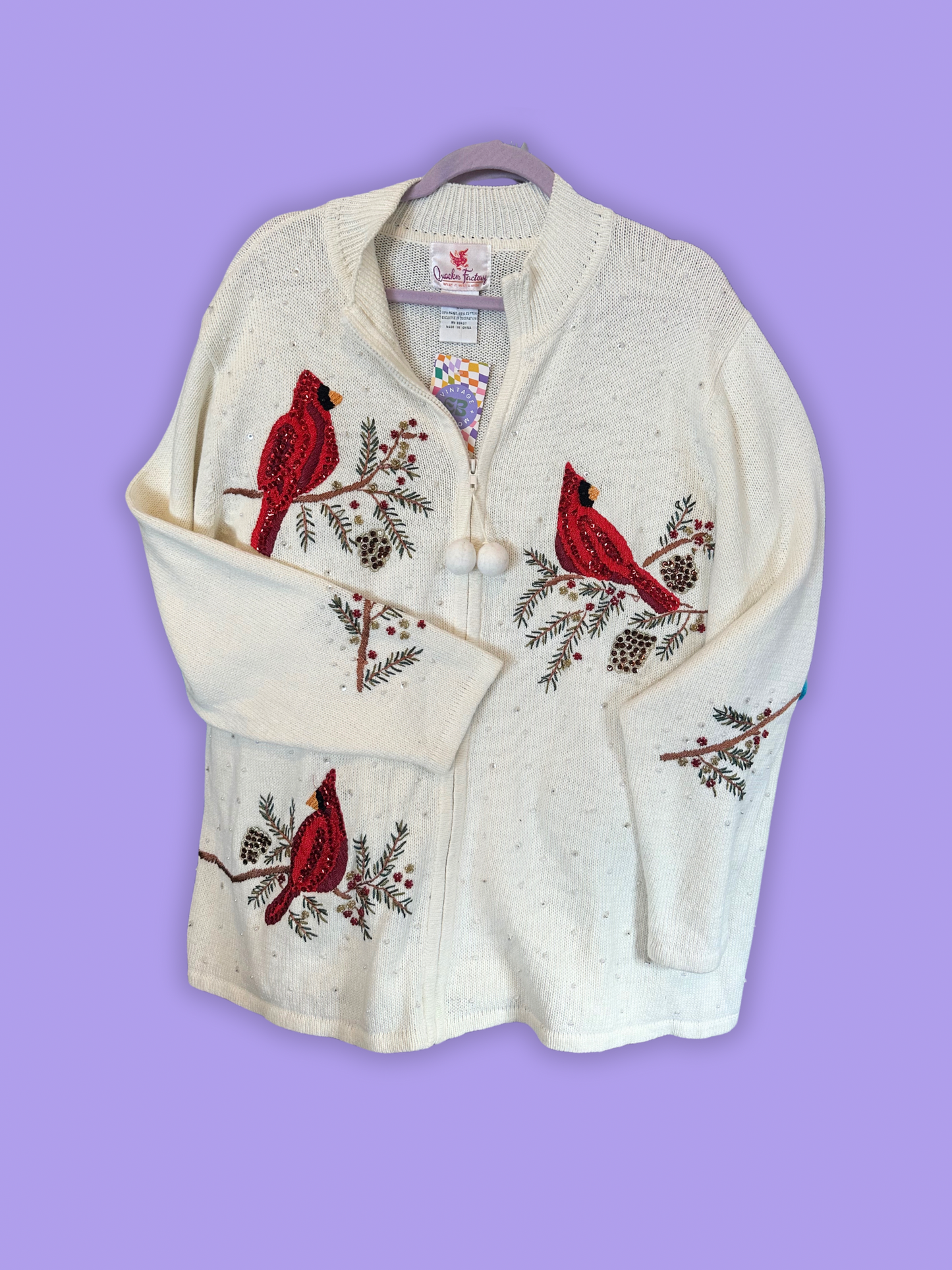 The Winter Cardinal Sweater